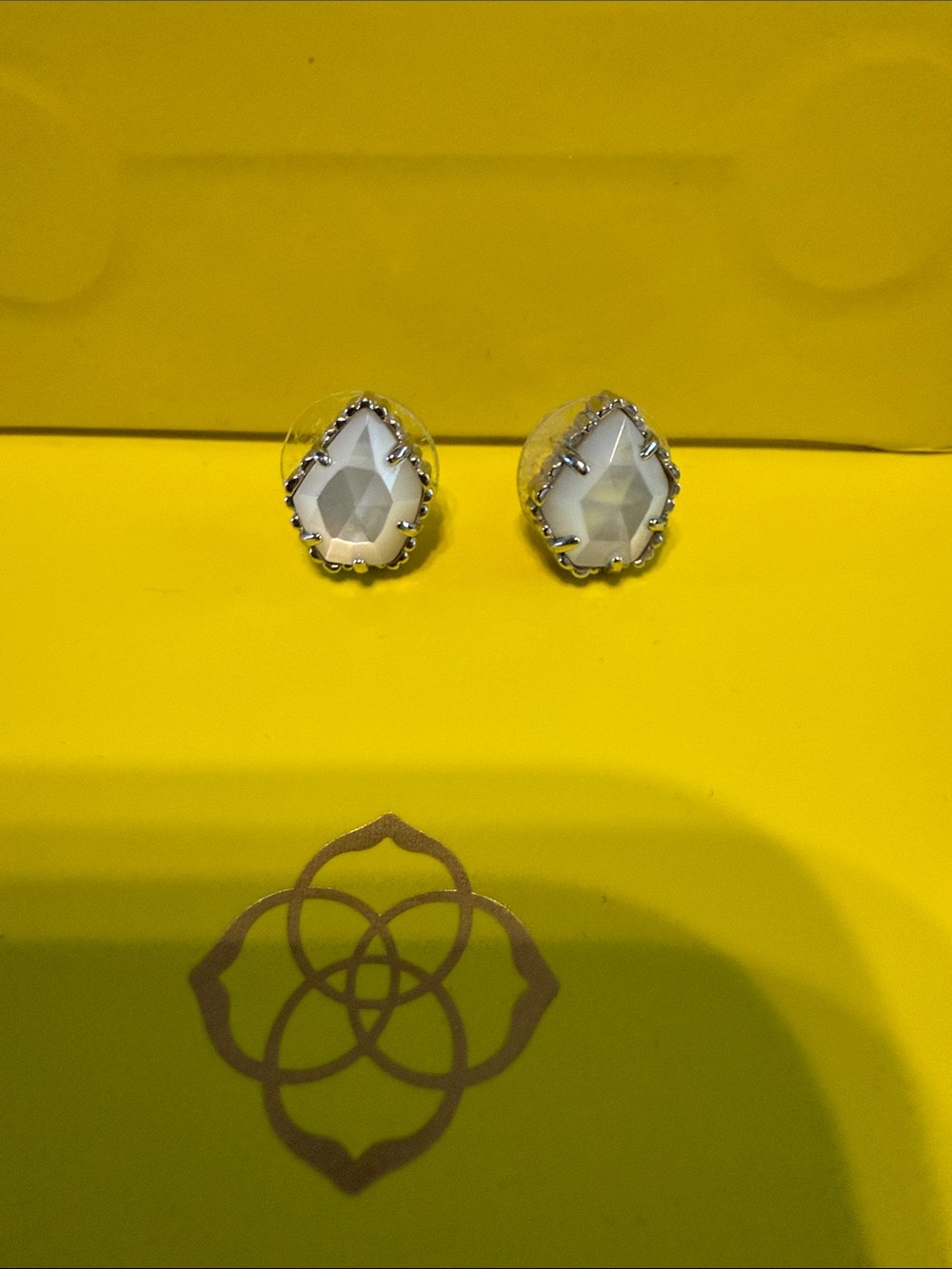 White Teardrop Stud Earrings by Kendra Scott